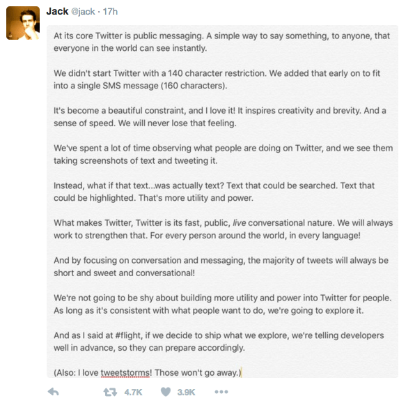 CEO of Twitter explaining the new character update CEO of Twitter explaining the new character update