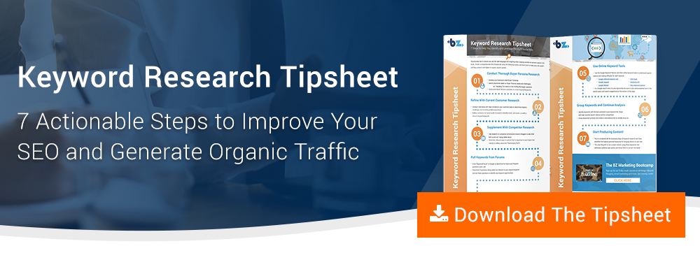 Keyword Research tip sheet