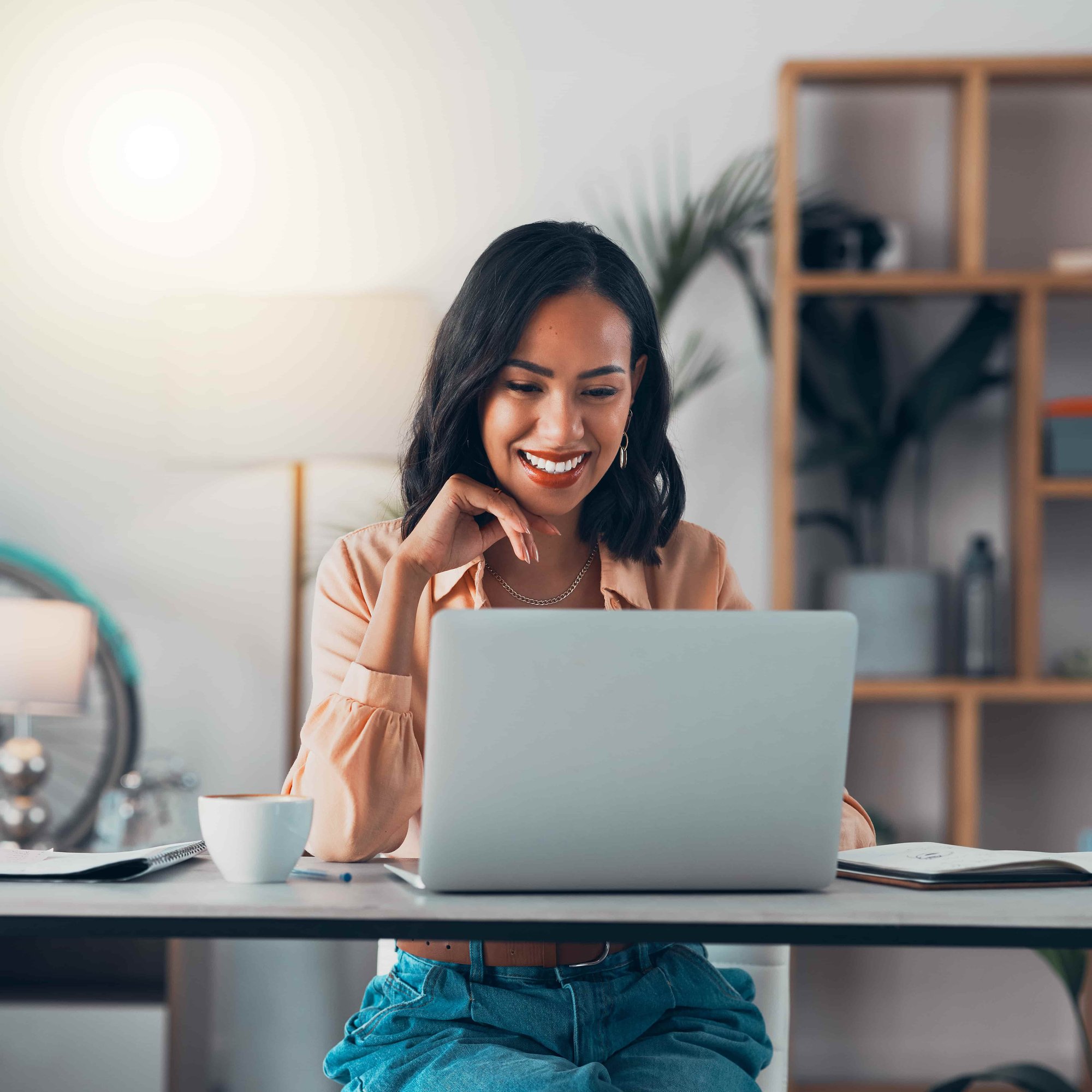 Working from home on laptop_525989500