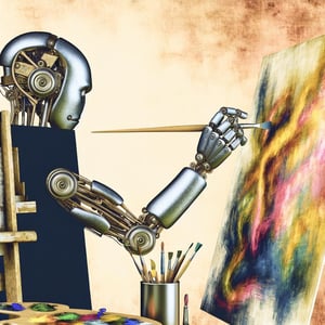 Robot drawing a painting