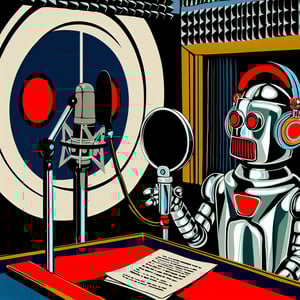Robot in a recording booth