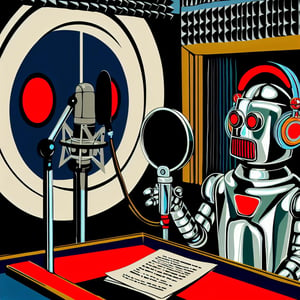 Robot in a recording booth