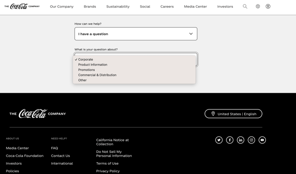 2023 Coca Cola Contact Form