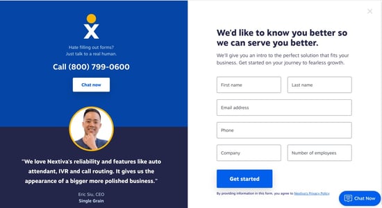 2023 Nextiva Demo Request Page