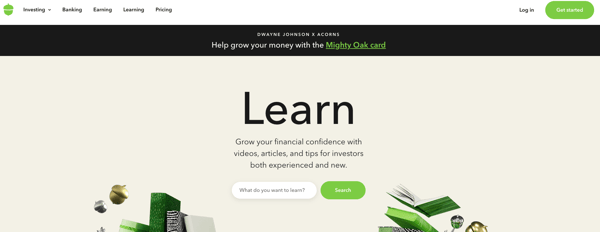 Acorns Blog Main Screen 2024