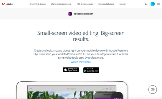 Adobe Premiere Clip video editing