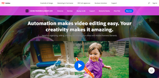 Adobe Premiere Elements video editing
