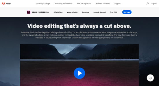 Adobe Premiere Pro video editing
