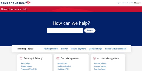 Bank of America Help Page 2023