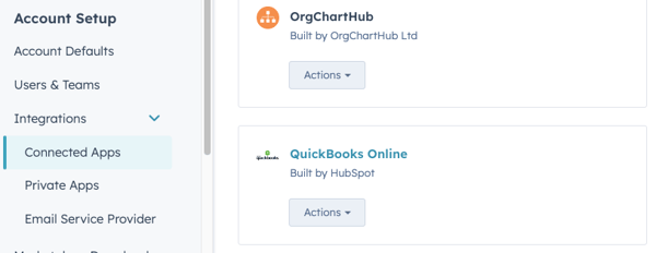 Connected Apps Quickbooks