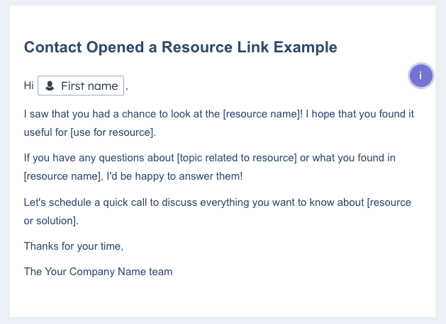 Contact Opened a Resource Link