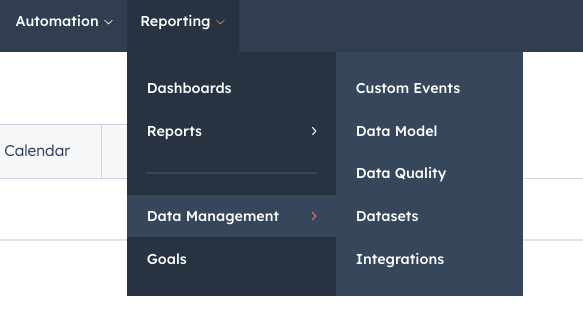 Data management tab