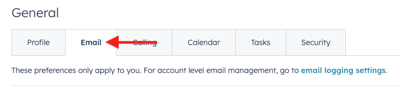 Email tab highlight