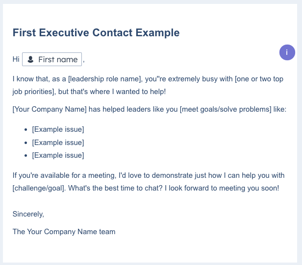 First Executive Contact