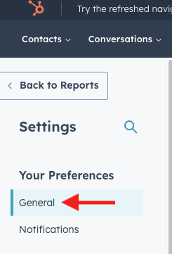 General Settings Highlight