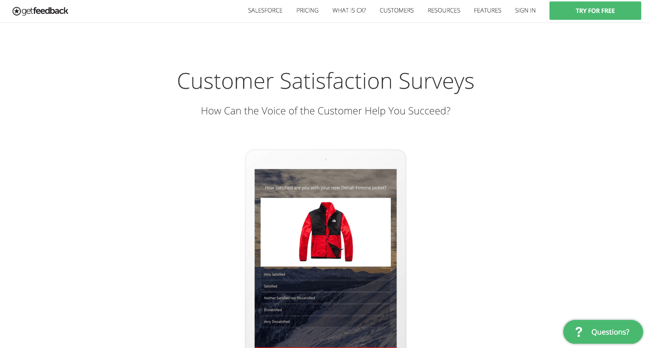 GetFeedback's customer feedback tool