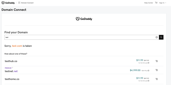 GoDaddy Domain Connect