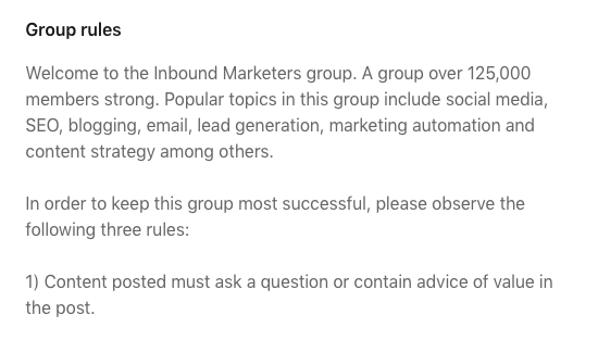 HubSpot-Linkedin-group-rules