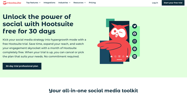 Hootsuite Social posting tool screen cap