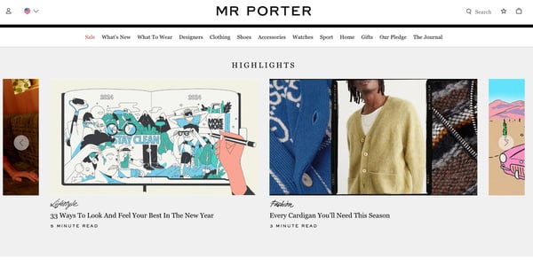 MR Porter highlights screen cap 2024