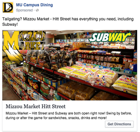 Mizzou Facebook Ad