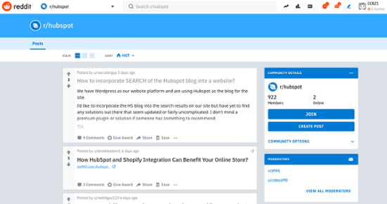 Reddit-hubspot