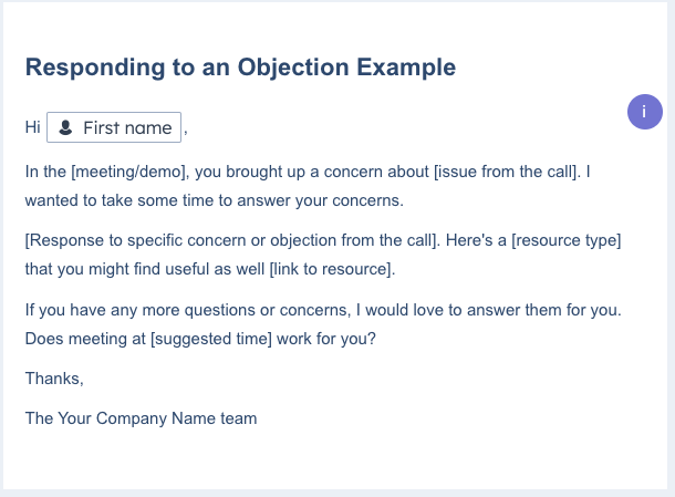 Responding to an objection