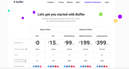 pricing page examples