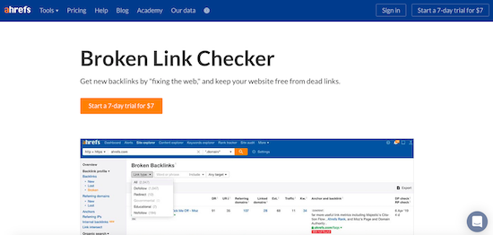 ahrefs-broken-link-checker