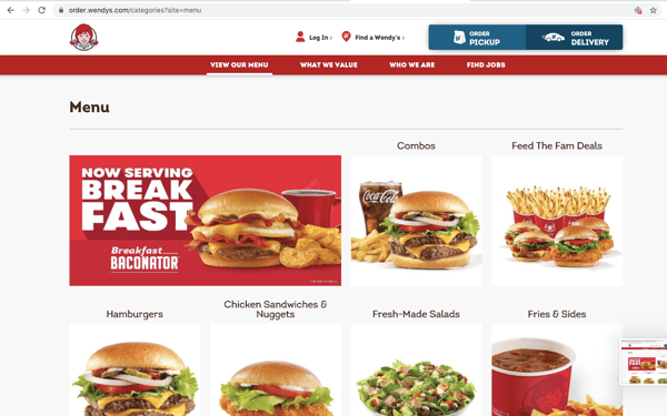 wendy's order screenshot