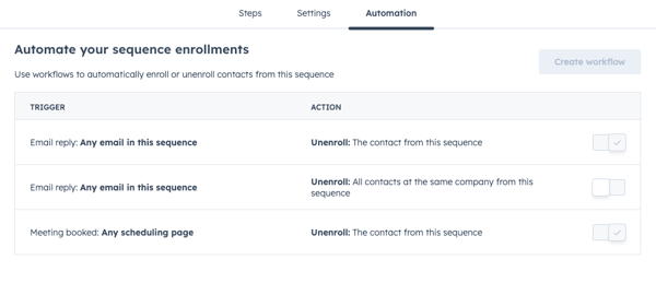 Sequence Automation Menu