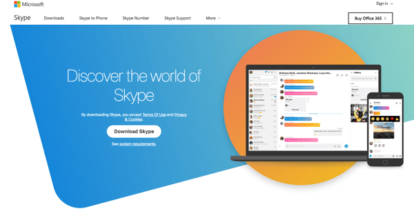 Skype site blue