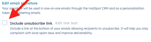 Unsubscribe toggle highlight