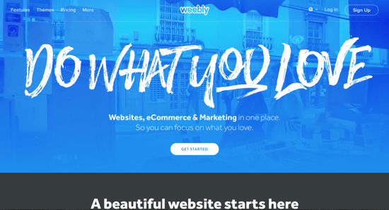Weebly makes its brand stand out with its value proposition.