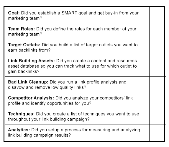 checklist-link-building