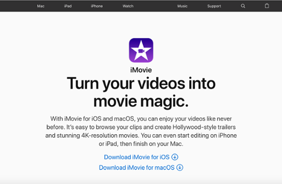 iMovie video editing