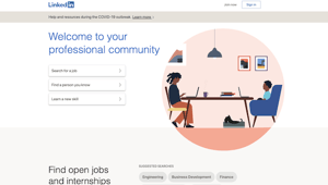 главная страница LinkedIn