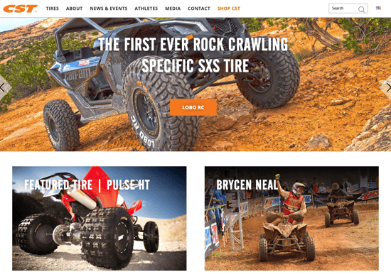 CST Tires homepage 2019