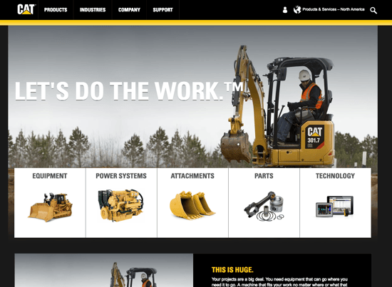 Caterpillar homepage 2019