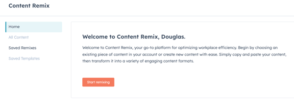 Content Remix Start Remixing Button