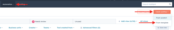 Creating workflows from Templates highlight
