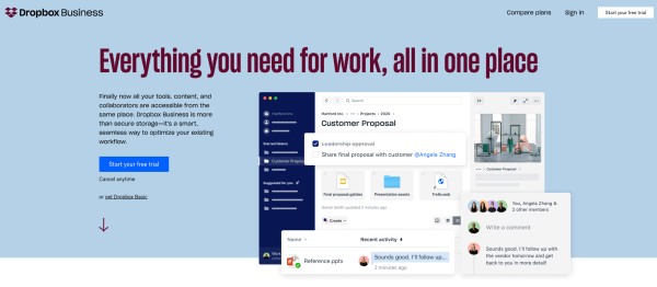 Dropbox-business-homepage