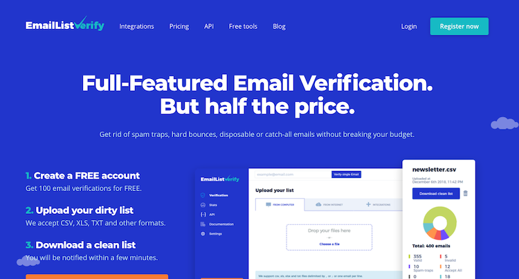 EmailListVerify Homepage