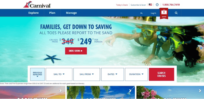 Carnival's Website Carnival's Website