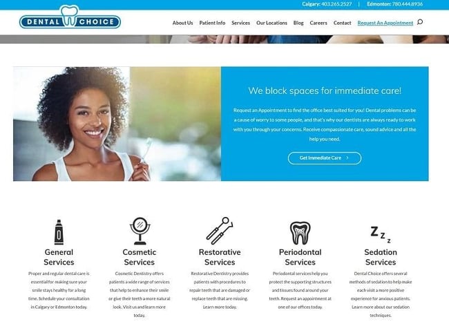dental choice services page