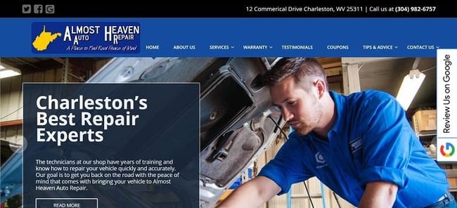 almost heaven auto repair services page