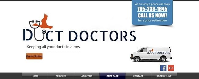 duct doctors services page