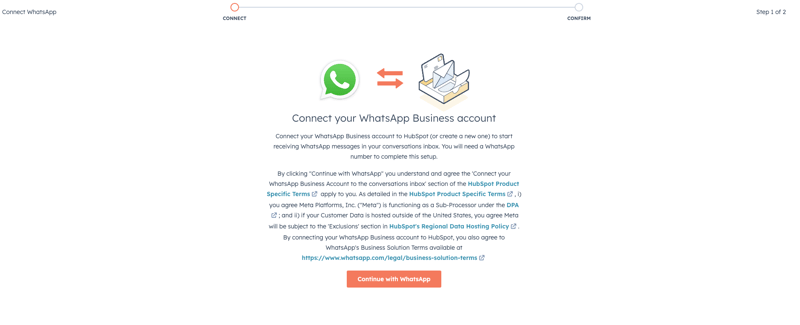 Continue with WhatsApp Screen