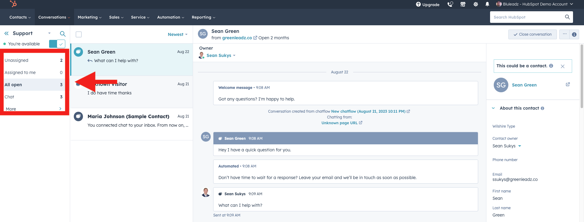 Conversations Inbox Quick Filters Highlight