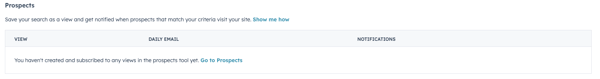 Havent created or subscribed to a view in Prospects